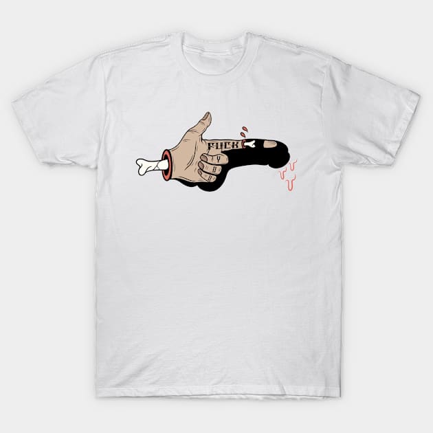 Fuck middle finger T-Shirt by gggraphicdesignnn